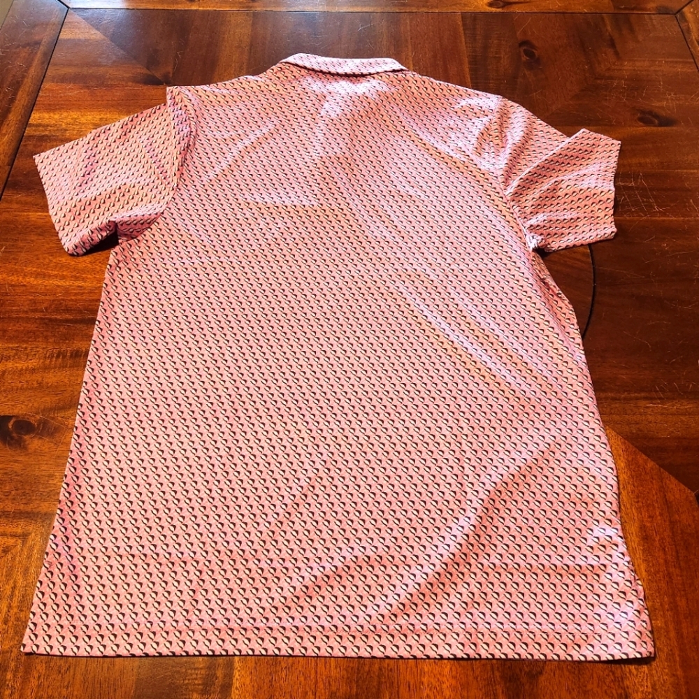 PGA Tour Pro Series Men's Pink Patterned Polo Golf Shirt - Picture 6 of 6